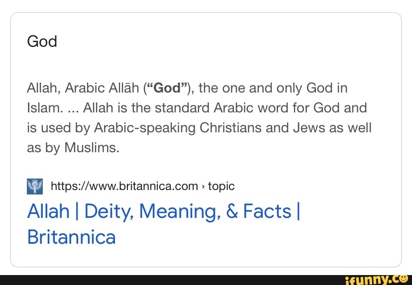 God Allah, Arabic Allah (
