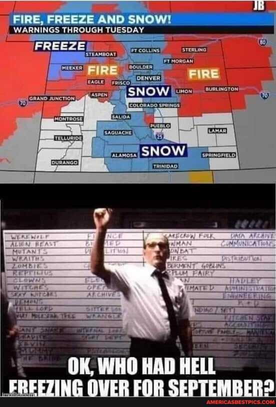 FIRE, FREEZE AND SNOW! I WARNINGS THROUGH TUESDAY
FIRE
