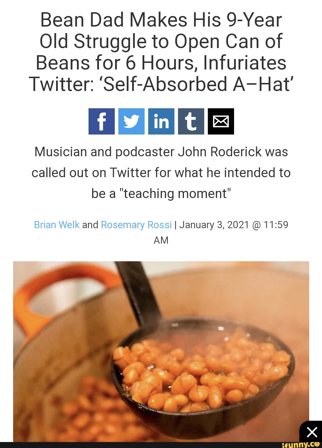 Bean Dad Makes His 9Year Old Struggle to Open Can of Beans for 6 Hours