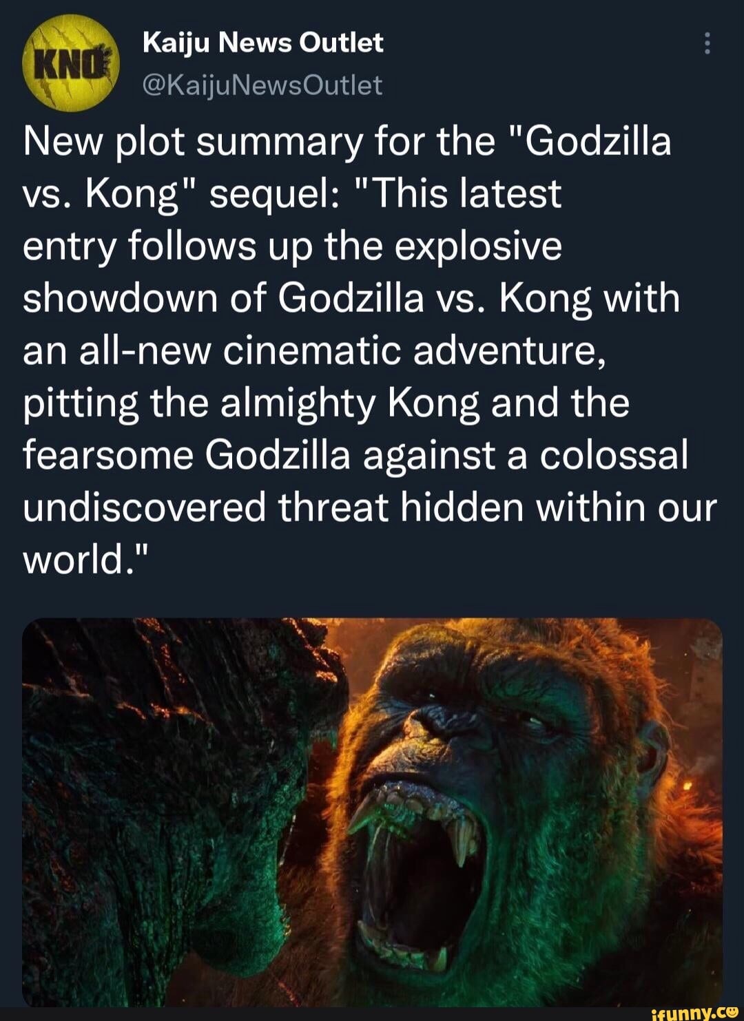 Kaiju News Outlet @KaijuNewsOutlet New plot summary for the 