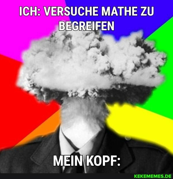 ICH: VERSUCHE MATHE ZU BEGREIFEN
MEIN KOPF: