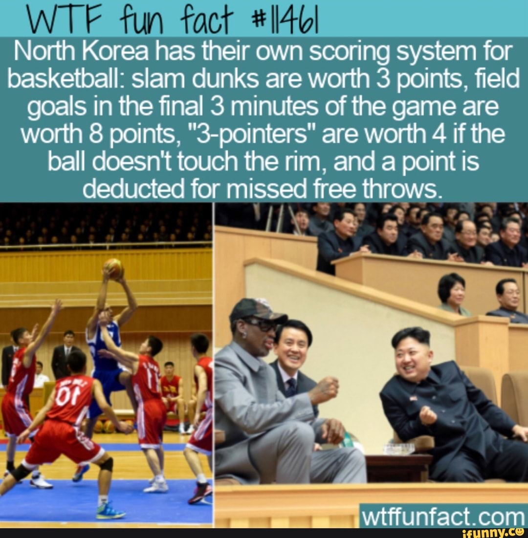 WTF fun fact North Korea has their own scoring system for basketball