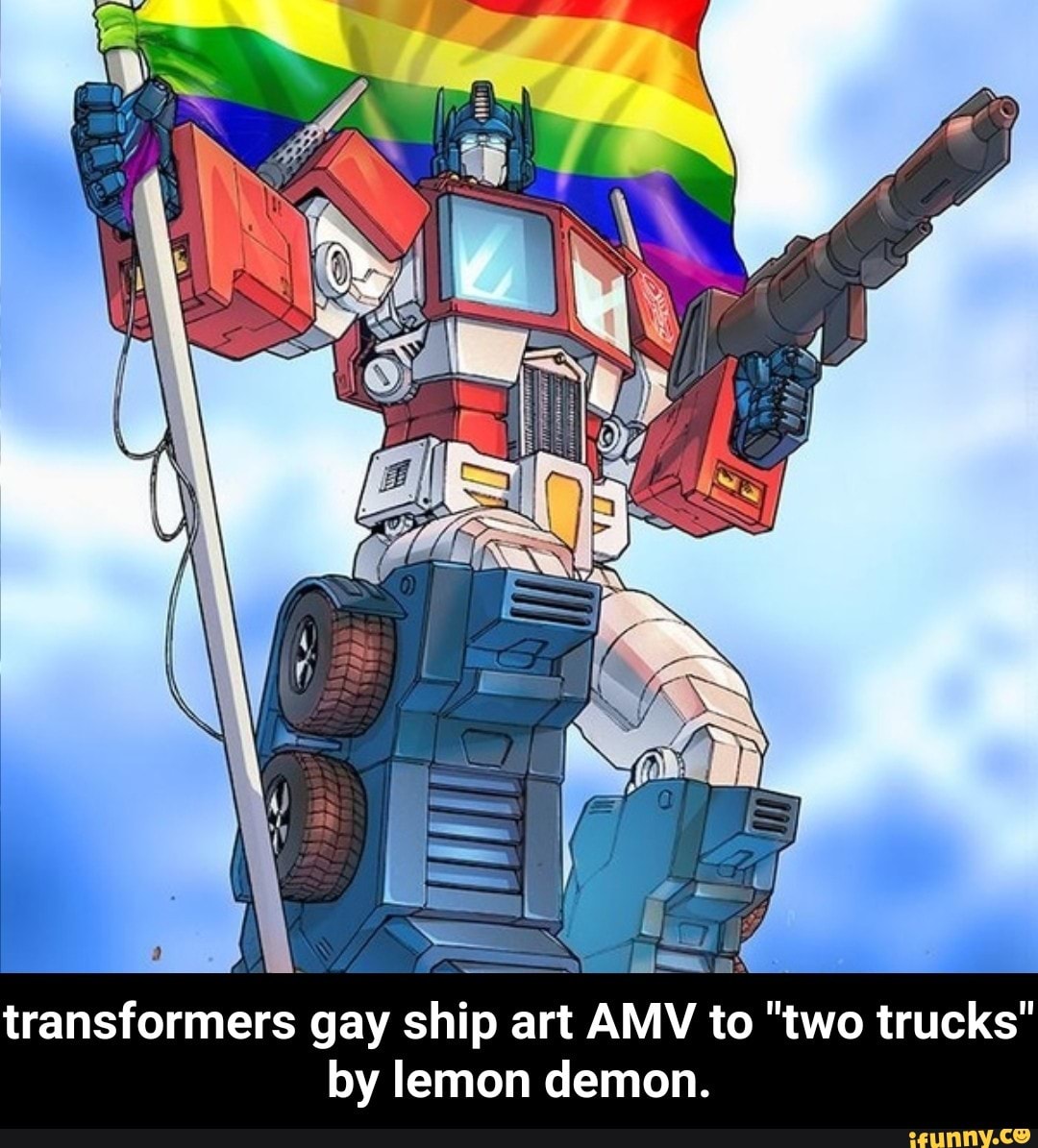 By lemon demon. transformers gay ship art AMV to "two trucks" by