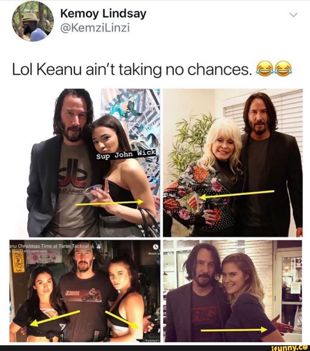 Lol Keanu ain't taking no chances.