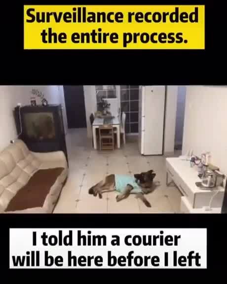 Surveillance recorded the entire process.
(told courtier
will be here before I left