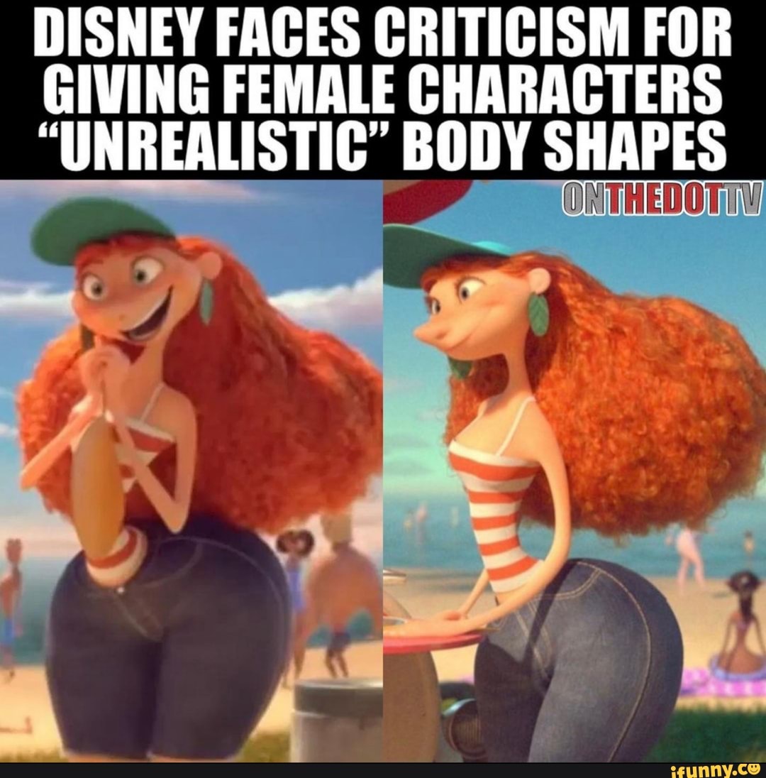 Disney Faces Criticism For Giving Female Characters Unrealistic Body Shapes Onthedotiv Ifunny 4476