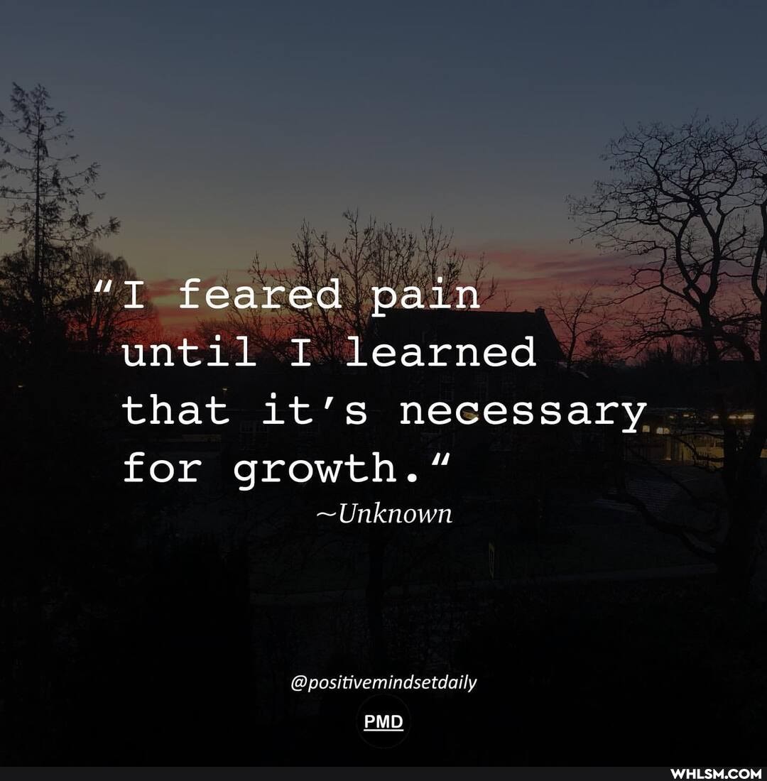 "T feared pain
until I learned that it's necessary for growth."
~Unknown
@positivemindsetdaily
PMD