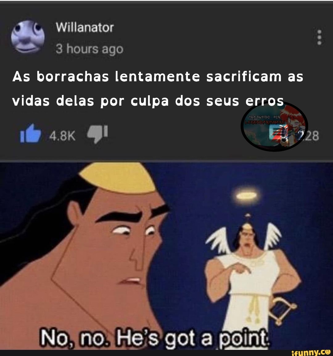 Ilanator
hours ago
As borrachas lentamente sacrificam as vidas delas por culpa dos seus erros
728
No, no. He's got a