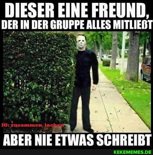 DIESER EINE FREUND,
DER IN DER GRUPPE ALLES MITLIEBT
ARER NIE ETIUAG SCHEEIRT