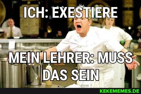 ICH: EXESTIERE
MEIN
DAS SEIN;