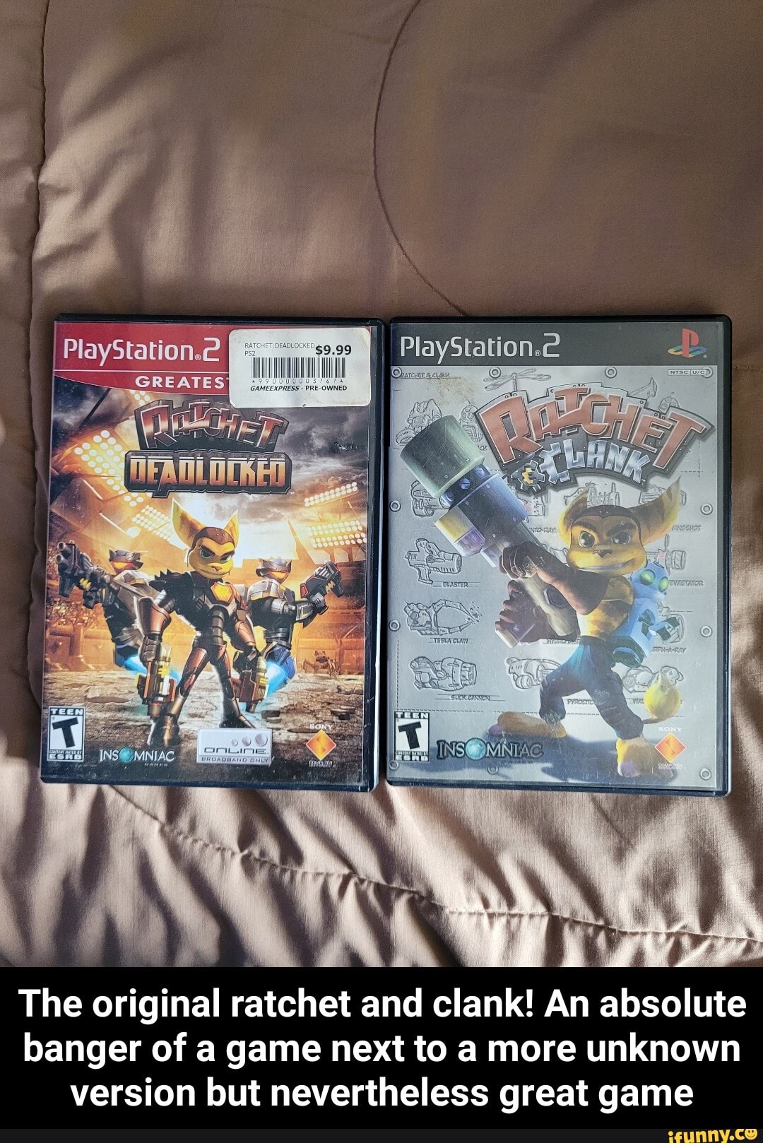 PlayStation.
The original ratchet and clank! An absolute banger of a game next to a more unknown version but nevertheless great game - The original ratchet and clank! An absolute banger of a game next to a more unknown version but nevertheless great game