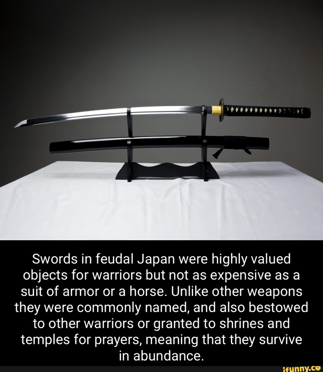 AA Swords in feudal Japan were highly valued objects for warriors but