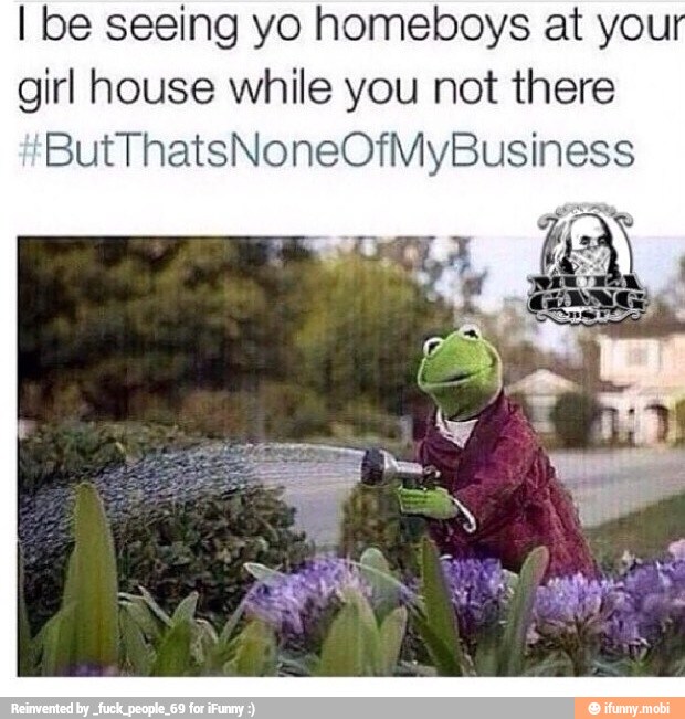 I be seeing yo homeboys at you
girl house while you not there