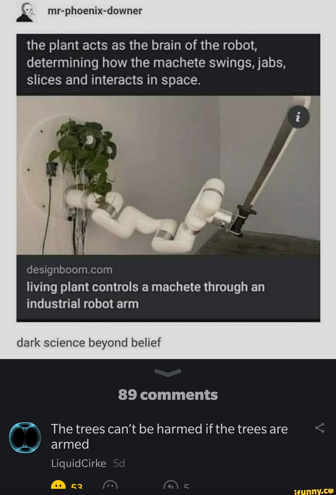 plant robot arm machete