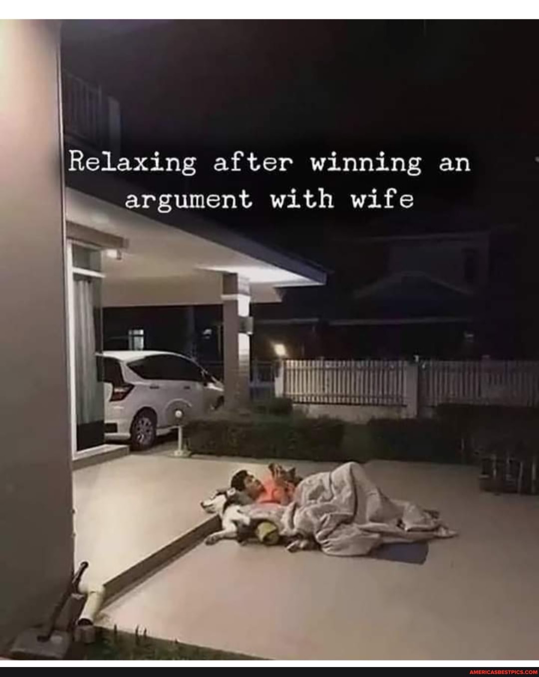 Relaxing after winning an argument with wife