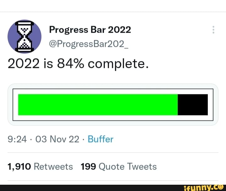 Progress Bar 2022 @ProgressBar202_ 2022 is 84% complete. I - 03 Nov 22 ...