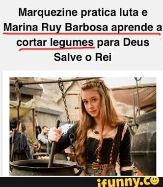 Marquezine pratica luta e
Marina Ruy Barbosa aprende a
cortar legumes para Deus
Salve o Rei