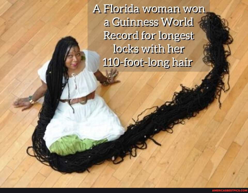 A Florida woman won a Guinness World Record for longest locks with her  110-foot-long hair I - America's best pics and videos