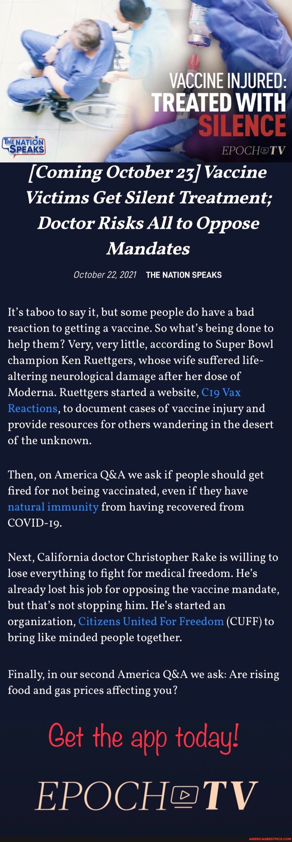 Thenation Vaccine Injured Coming October 23 Vaccine Victims Get Silent Treatment Doctor Risks All To Oppose
