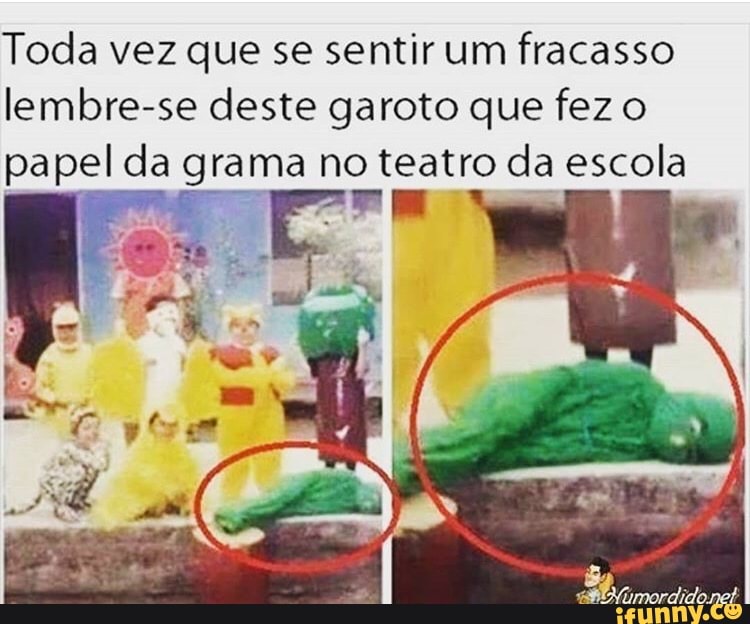 Toda vez que se sentir um fracasso lembre-se deste garoto que fez o papel da grama no teatro da escola