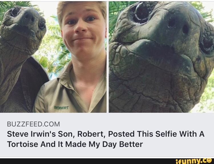 BUZZFEED.COM
Steve Irwin's Son, Robert, Posted This Selfie With A
Tortoise And It Made My Day Better