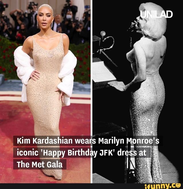 Kim Kardashian Wears Marilyn Monroes Iconic Happy Birthday Jfk Dress At The Met Gala I Ifunny 3357