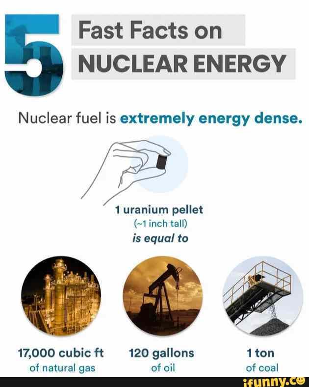 Fast Facts On NUCLEAR ENERGY Nuclear Fuel Is Extremely Energy Dense. 1 ...