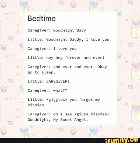 Bedtime Caregiver Goodnigh Baby Little Goodnight Daddy 1 Love You Caregiver 1 Love You Little Hey