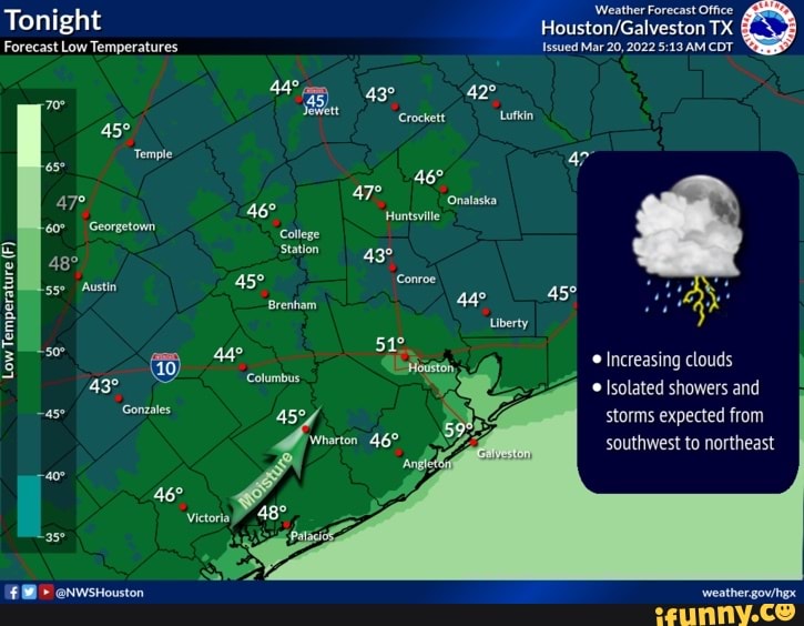 'Weather Forecast Office Tonight TX Forecast Low Temperatures Issued Mar 20,2022 AM CDT Onalaska