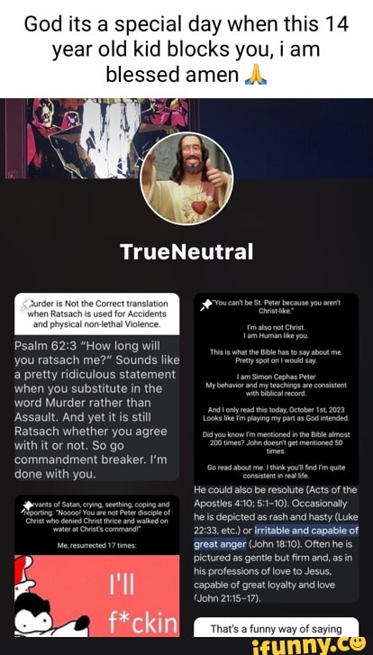 God its a special day when this 14 year old kid blocks you, iam blessed ...