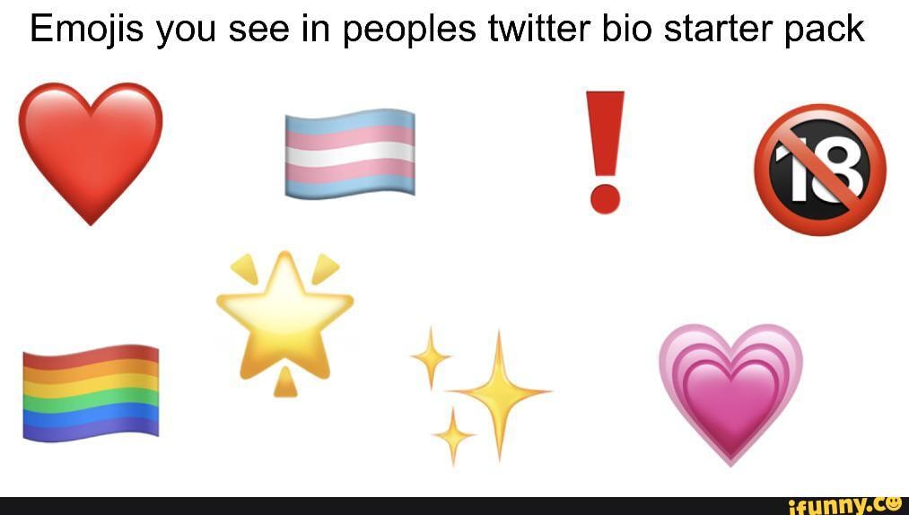 Emojis you see in peoples twitter bio starter pack iFunny