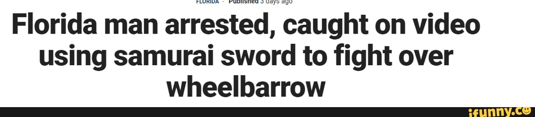 Florida man arrested, caught on video using samurai sword to fight over ...