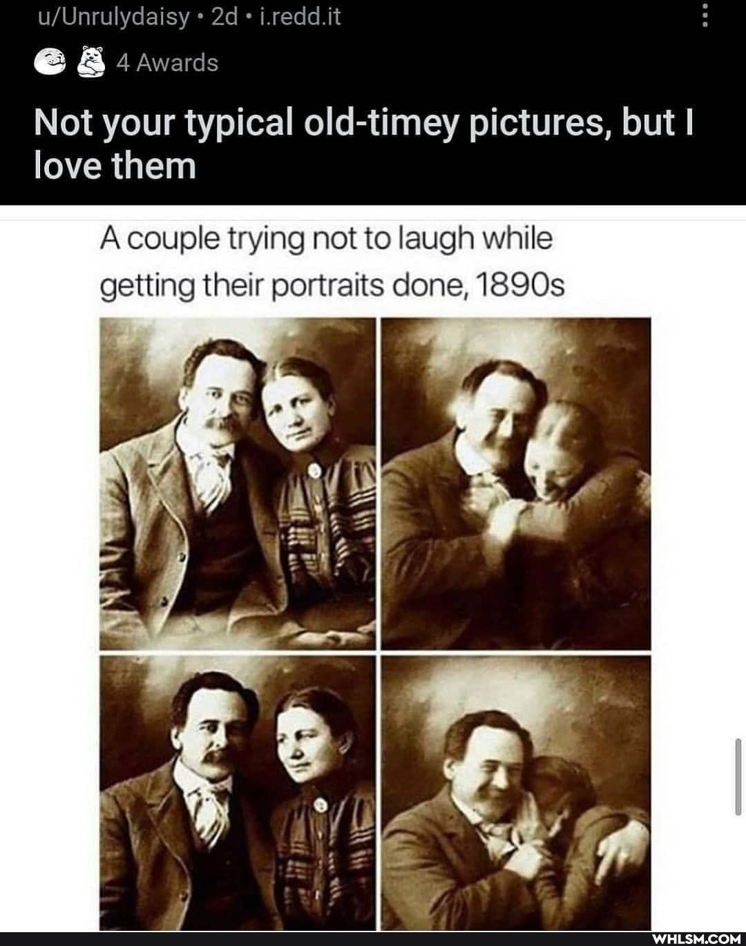 i.redd.it
& 4 Awards
Not your typical old-timey pictures, but I love them
A couple trying not to laugh while getting their portraits done, 1890s