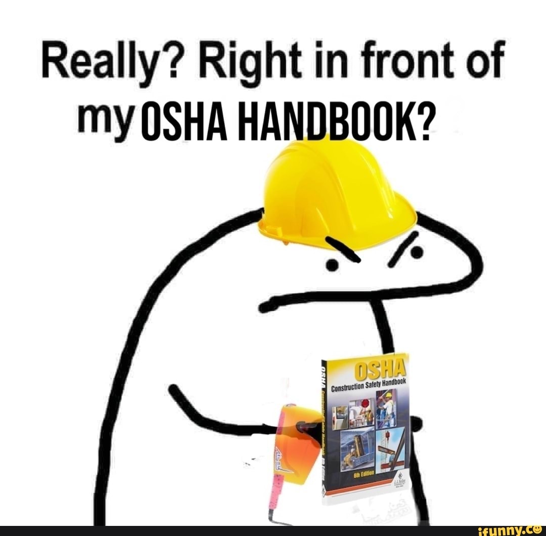 Really? Right in front of my OSHA HANDBOOK? Satety Handbook iFunny