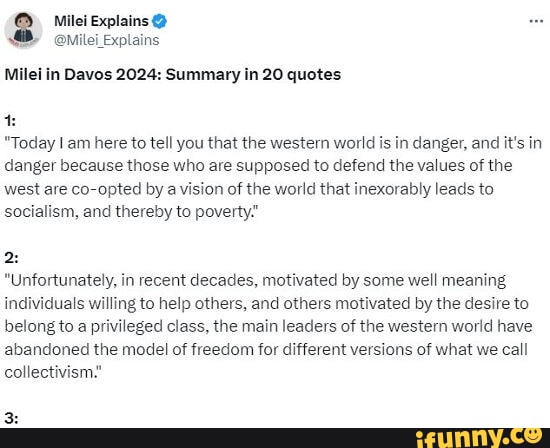 Explains Milei In Davos 2024 Summary In 20 Quotes Today I Am Here To   684018ac40b8000ff38a8780ba4a487f3c3b1663b2b1782e558a4b0ea3104085 1 