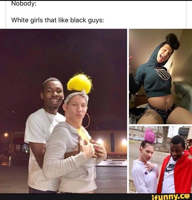 white girl black guy meme