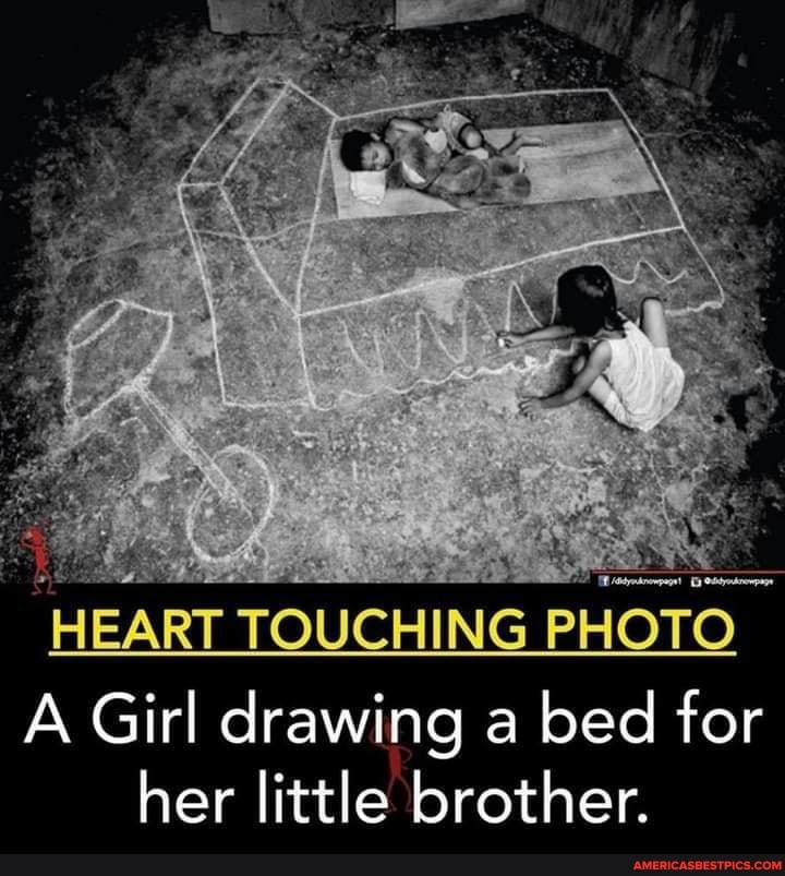 HEART TOUCHING PHOTO A Girl drawing a bed for her little brother.