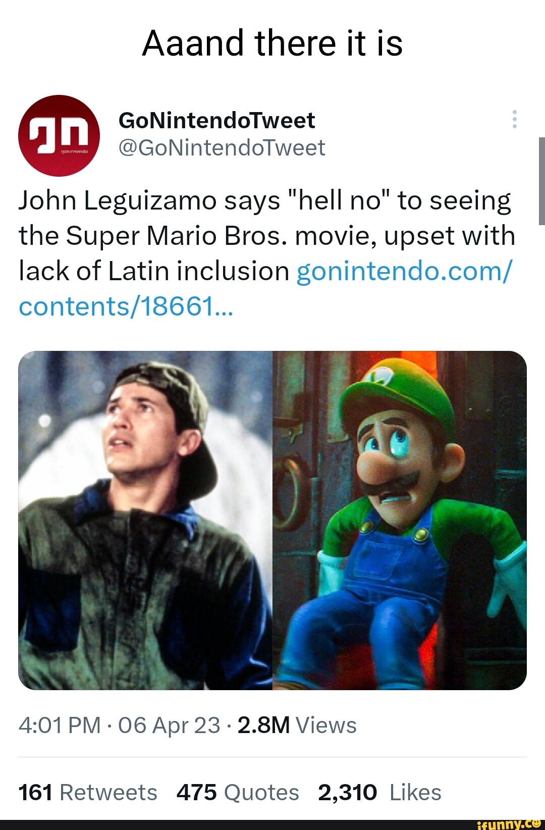 John Leguizamo Says 'Hell No' to 'Super Mario Bros. Movie