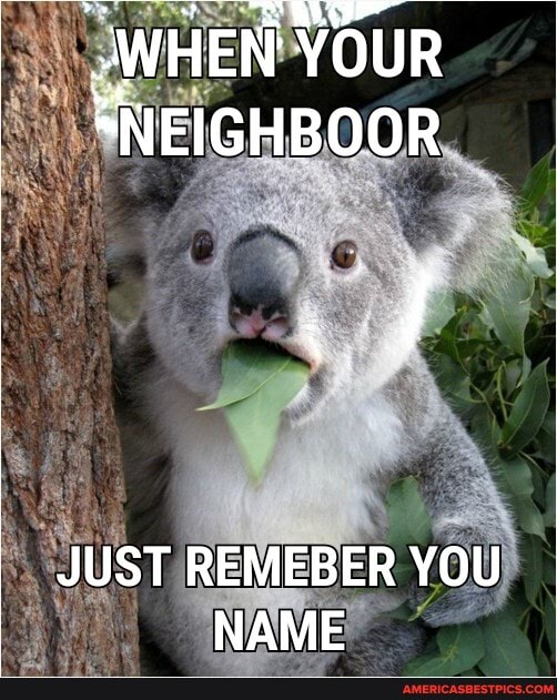-WHEN YOUR
*NEIGHBOOR
JUST REMEBER YOU I NAME