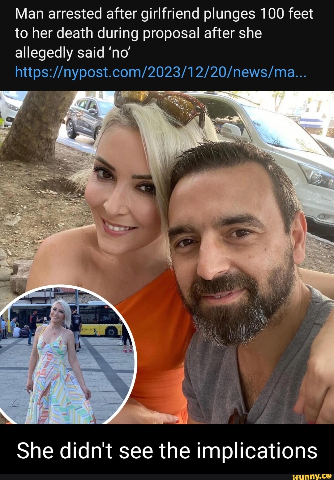 Man arrested after girlfriend plunges 100 feet to her death during ...