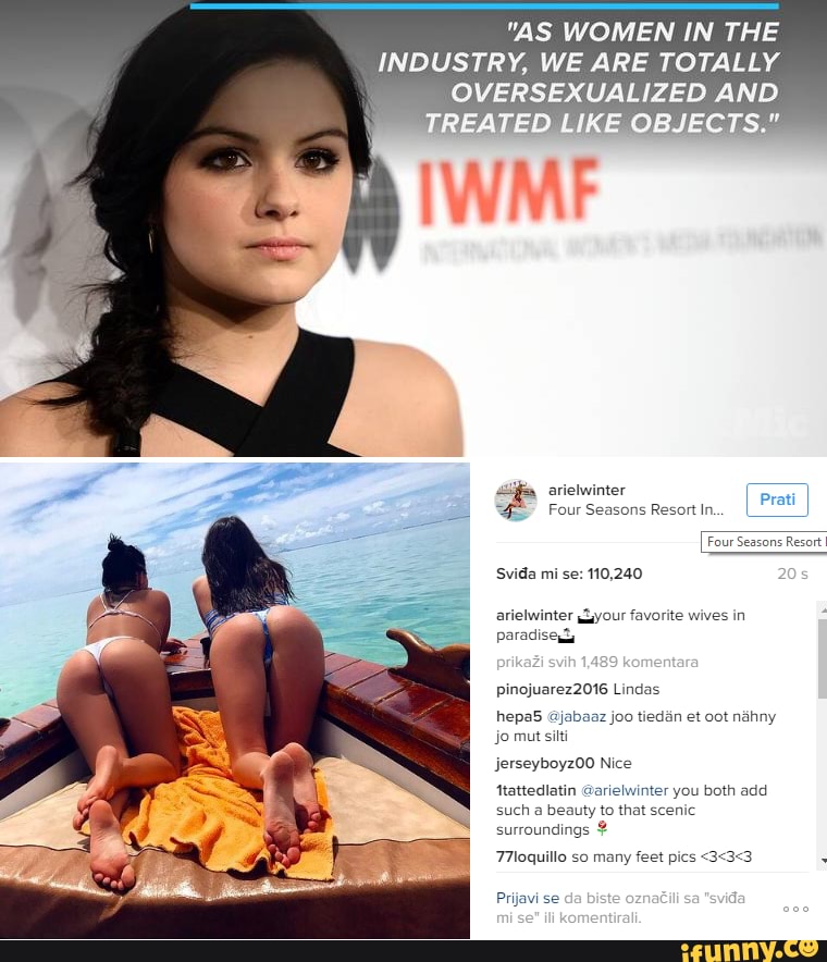 "AS WOMEN IN THE
INDUSTRY, WE ARE TOTALLY
OVERSEXUALIZED AND
OB
e
"E Four Seasons Resort In
arielwinter ¿Lyour favorite wives in
paradise
jo mut silt
jerseyboyz00 Nice
ttattedlatin Garielwinter you both add
such a beauty to that scenic
surroundings Y
TTloquillo so many feet pics <3<3<3