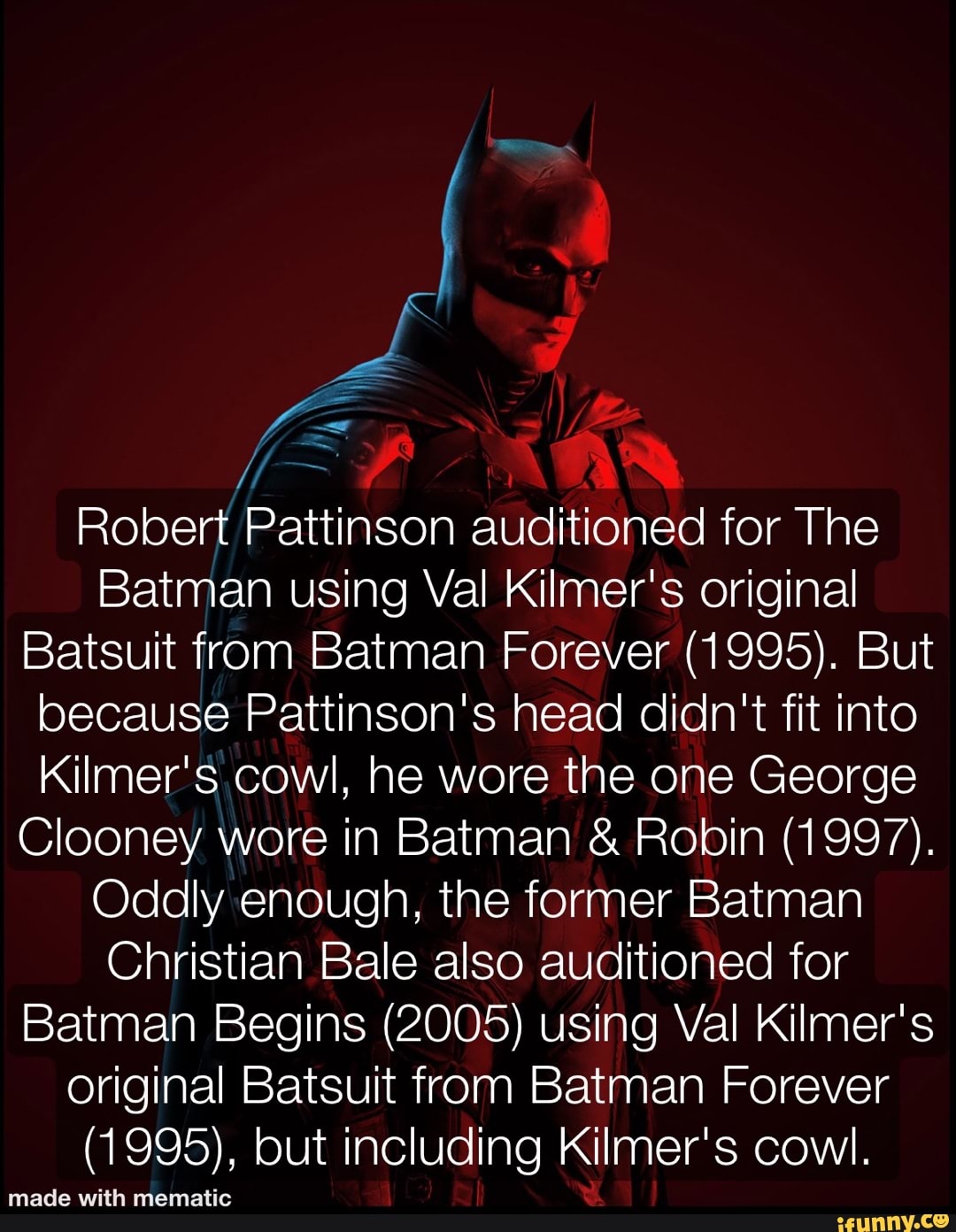 Robert Pattinson auditioned for The Batman using Val Kilmer's original ...