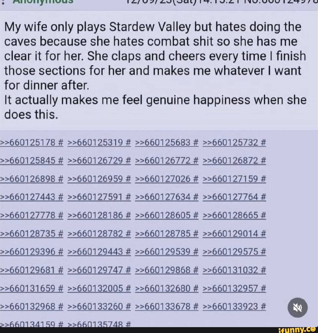 Whatever Claps My wife only plays Stardew Valley but hates doing the caves because she ...