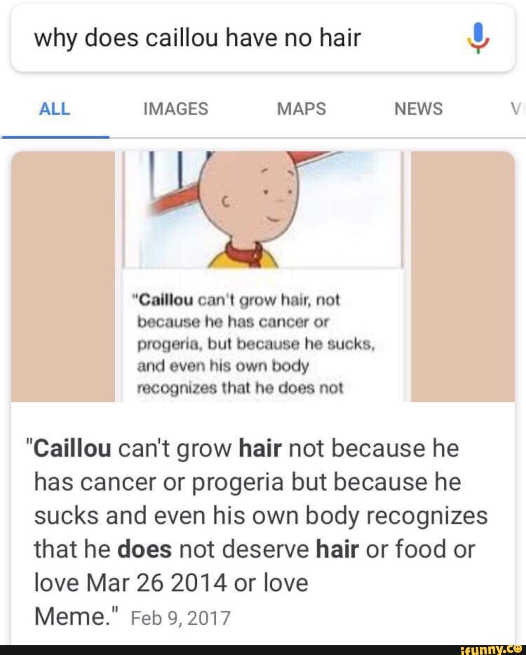 Why Does Caillou Have No Hair Caillou Can T Grow Hmr Not Because