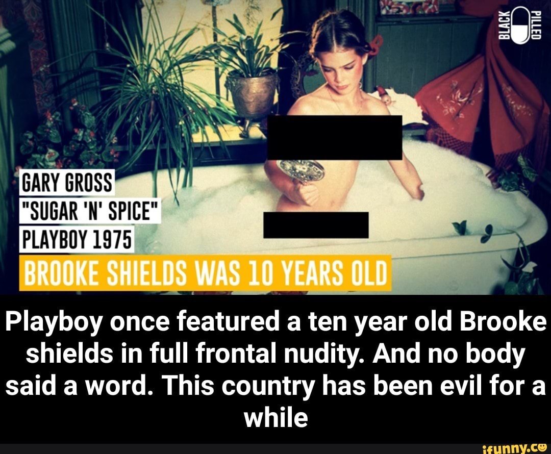 Playboy Once Featured A Ten Year Old Brooke Shields In Full Frontal Nudity And No Body Said A Word This Country Has Been Evil For A Whiln Playboy Once Featured A