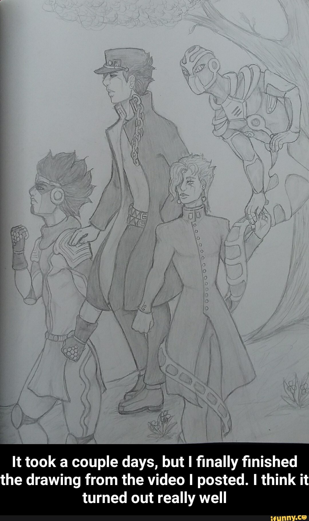 It took a couple days, but I finally finished
the drawing from the video I posted. I think it
turned out really well - It took a couple days, but I finally finished the drawing from the video I posted. I think it turned out really well