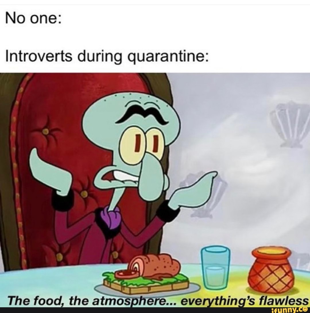 No one: Introverts during quarantine: - iFunny