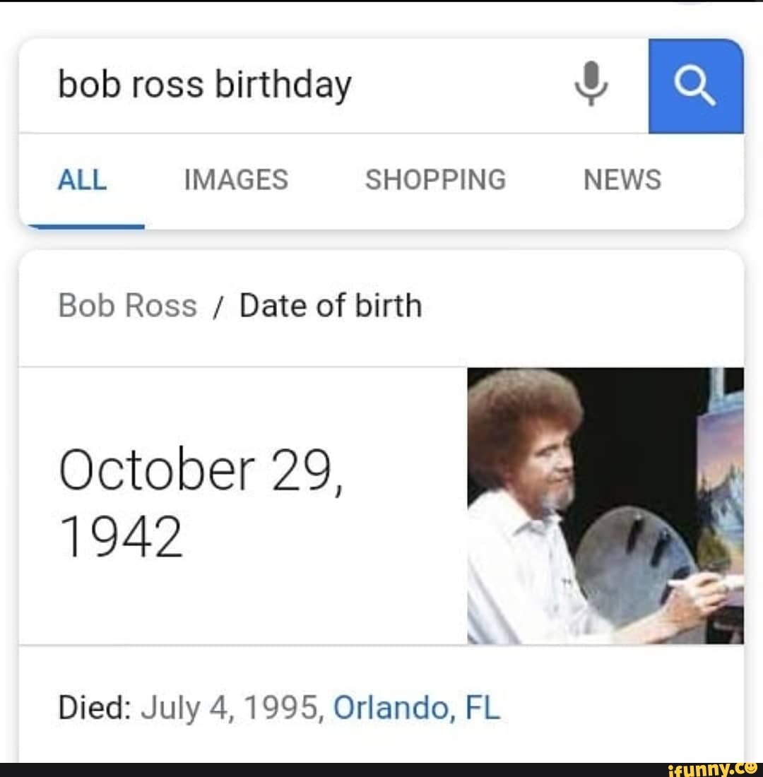 Bob ross birthday ALL IMAGES SHOPPING NEWS Bob Ross / Date of birth