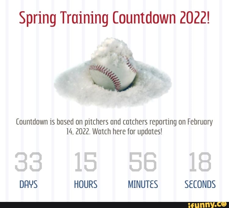 Spring Training Countdown 2022! Countdown is based on pitchers and