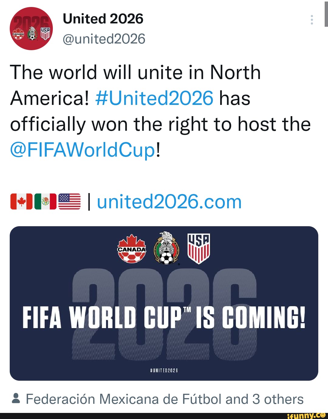 Finally We Will Host The FIFA World Cup - United 2026 @united2026 The ...